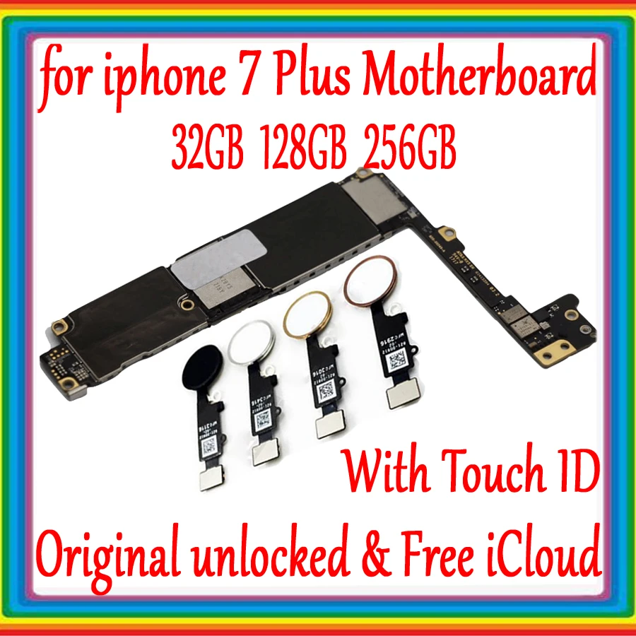 Заводская Разблокировка для iphone 7 plus материнская плата с/без Touch ID 100% оригинал 7P