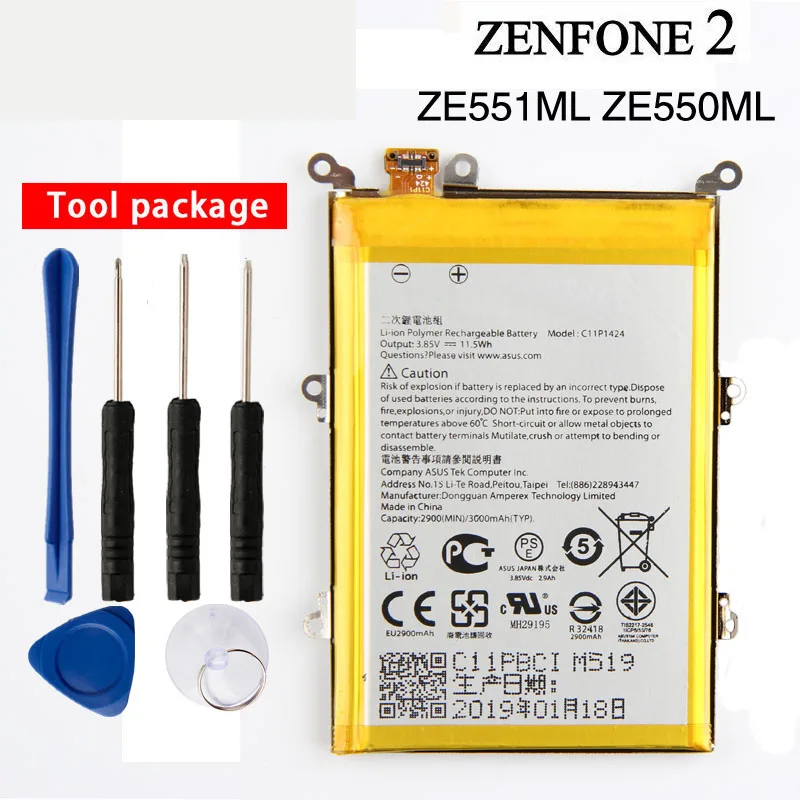 

Orginal C11P1424 Battery For Asus ZenFone 2 Z008D ZE551ML ZE550ML Z00AD ZenFone2 5.5inch 3000mAh