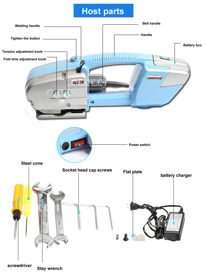 JD13/16 Портативный Электрический пресс Пластик Сталь ремень автоматическая связывая термоплавкий Упаковка Натяжителя уличная Рабочая