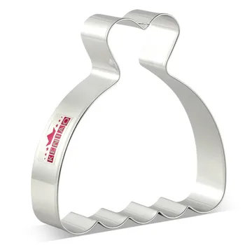 

KENIAO Wedding Dress Cookie Cutter For Wedding Party - 10x 9.8 cm - Biscuit / Fondant / Sandwich Cutter - Stainless Steel