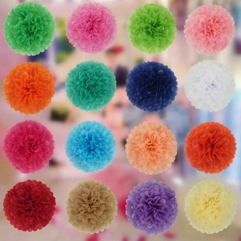 Pom Poms 1 шт. 30 см, китайская бумага шарики из искусственных цветов DIY для создания свадебного украшения вечерние товары для дома декоративные автомобильные