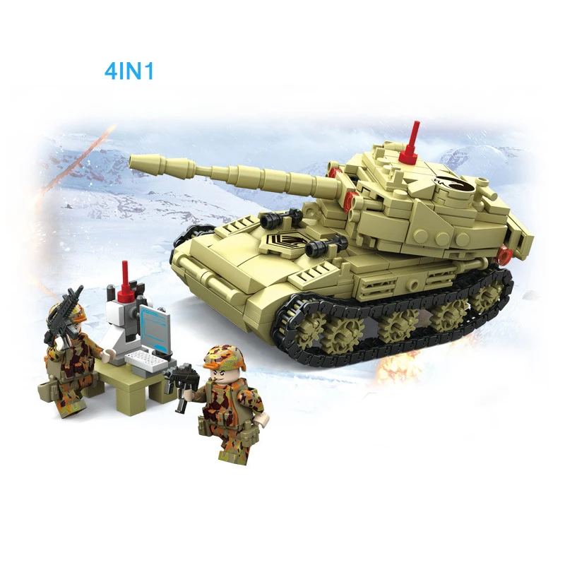 Современной военной Танк force minifigs 4in1 блок ww2 армейская фигурка batisbrick T-95 SK105 Шеридан Тип 99 основной боевой танк кирпич игрушка