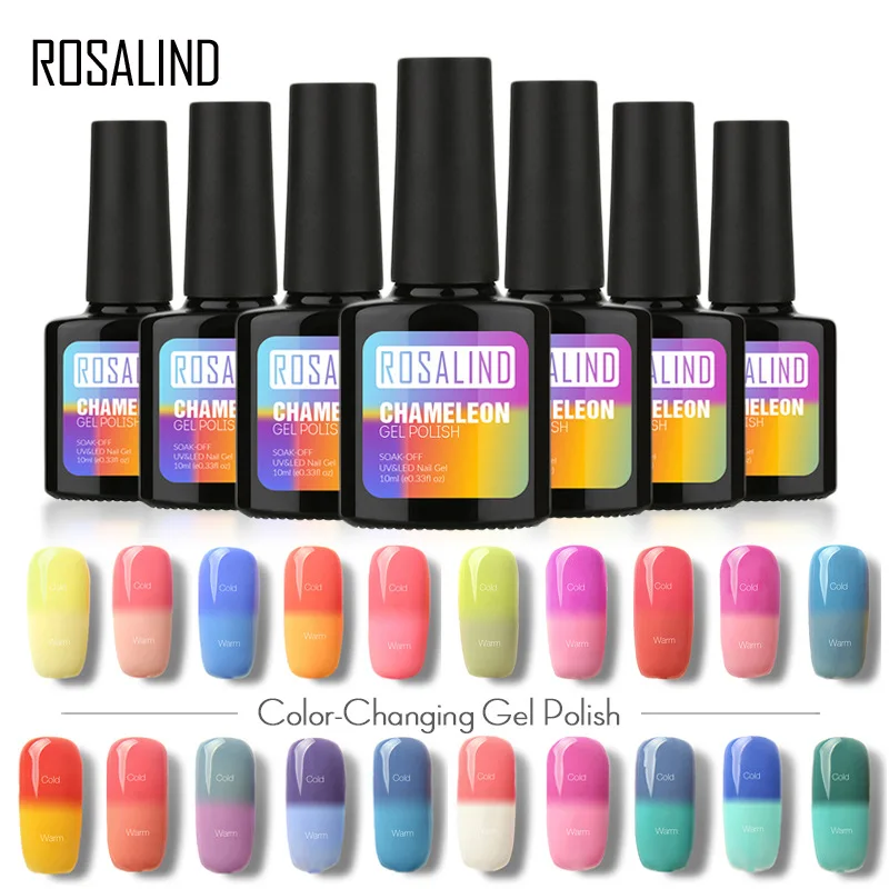 

ROSALIND Semi Vernis Permanent Gel Nail Polish Soak-off Nail Polish Gel Chameleon Nails Art Temperature Change Color Varnishes