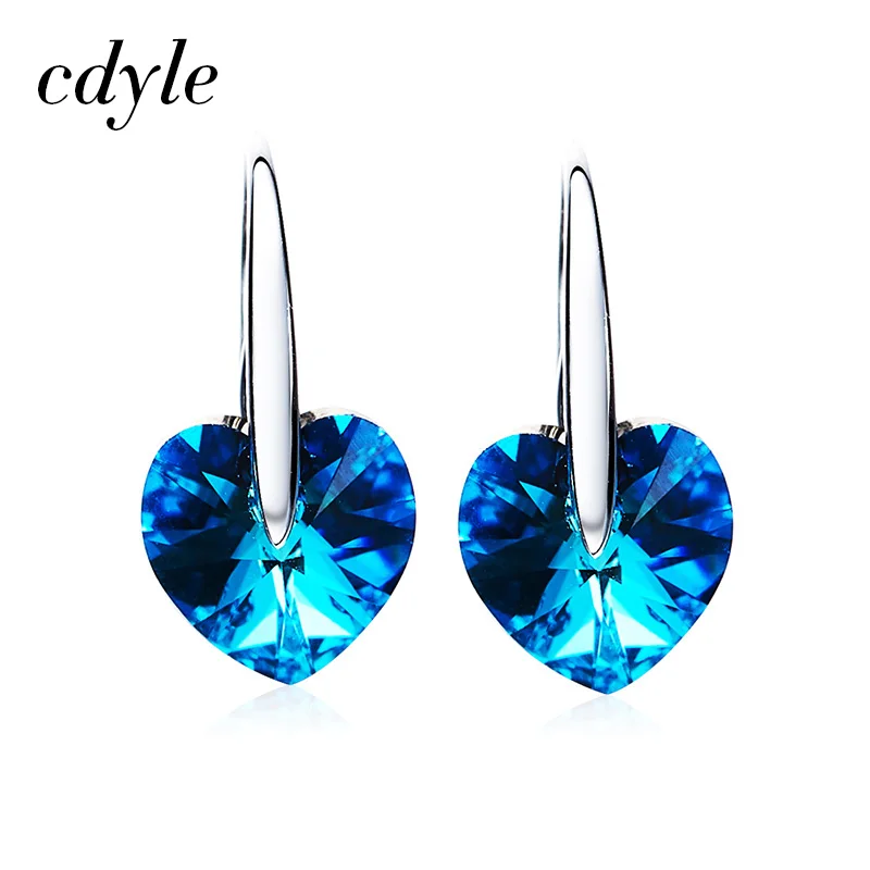 

Cdyle Crystals from Swarovski S925 Sterling Silver Jewelry Stud Earrings Women Earring Heart Women Elegant Fashion Earrings