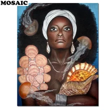 Мозаика, алмазная живопись, ракушка, женская, на заказ, фото, Алмазная мозаика, алмазная вышивка, бисер, сделай сам, 5d Вышивка крестиком, украшение для дома