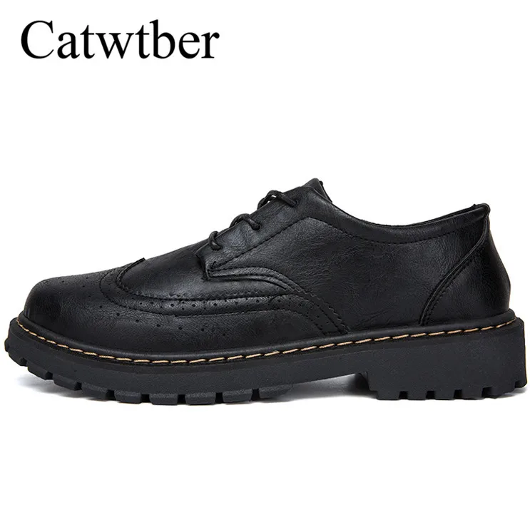 

Catwtber Brand Handmade Breathable Men's Oxford Shoes Top Quality Dress Shoes Men Flats Sneakers Fashion Men Leather Martin Shoe