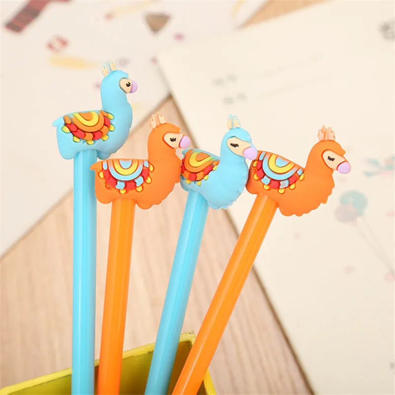 

Coloffice 4PCS Creative Cute Cartoon Camel Shape 0.5mm Black Ink Gel Pen Students Learning Stationery Children Gifts Prize 1PC