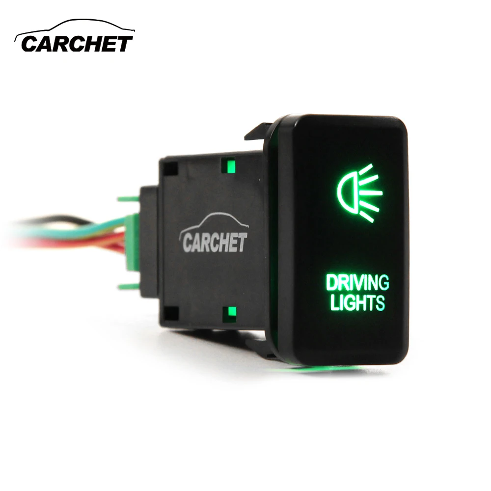

CARCHET Switch for Toyota Car Auto Vehicle Light on-off Switch with Connector Wire Kit- Laser DRIVING LIGHTS Symbol -Green