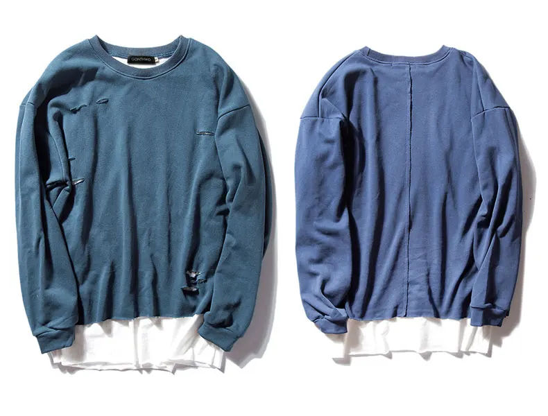Ripped Double Layer Hoodies 4