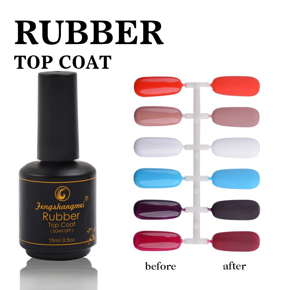 Fengshangmei 15ml Matte Rubber Top Coat Gel Polish Seal UV Neon Art Design Matte Base Coat Gel Vanishes Popular Lak Lacquer