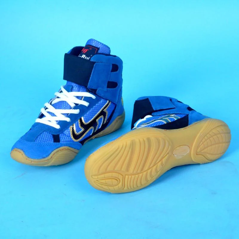 Koop Authentieke Worstelen Schoenen Voor Mannen Training Schoenen Koe Spier Zool Lace Up Laarzen Sneakers Professionele Boksen Schoenen