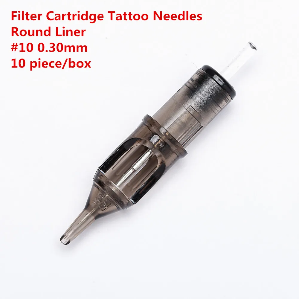 Original Filter Cartridge Tattoo Needles Round Liner #10 0.30 mm Membrane System Needles for Cartridge Machine Grip 10pcs/lot