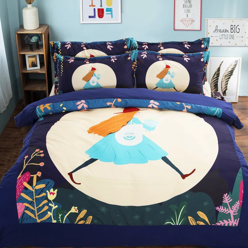 3pcs Bedding Sets Cotton Cute Home Textile 1.2M Bed Duvet Quilt Cover Sheets Pillowcase for Home