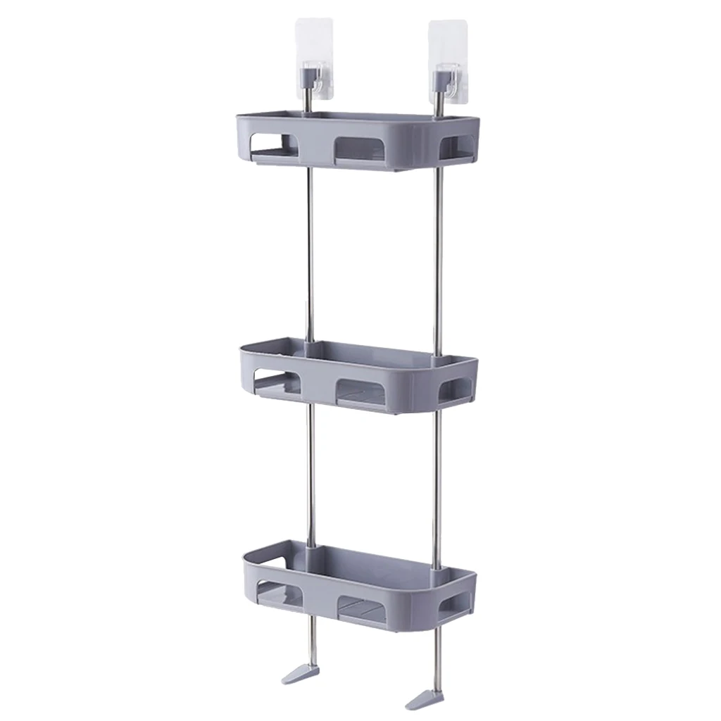 1/2/3 Layers Toilet Shelf Bathroom Storage Rack Wall-mounted Shower Shelf Shampoo Tissue Towels Holder Toilet Shower Organizer