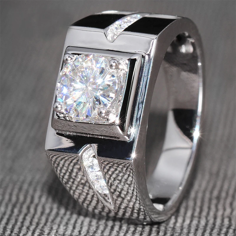 YHAMNI роскошные оригинальные кольца из серебра 925 пробы для мужчин набор 6 мм 1 карат Диамант обручальные кольца для мужчин s ювелирные украшения NJZ009
