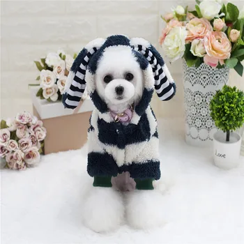 

Autumn Winter Dog Hoodie Long Ear Rabbit Pet Costume Clothing Soft Fleece Teddy Pug Dog Christmas Coats Jacket
