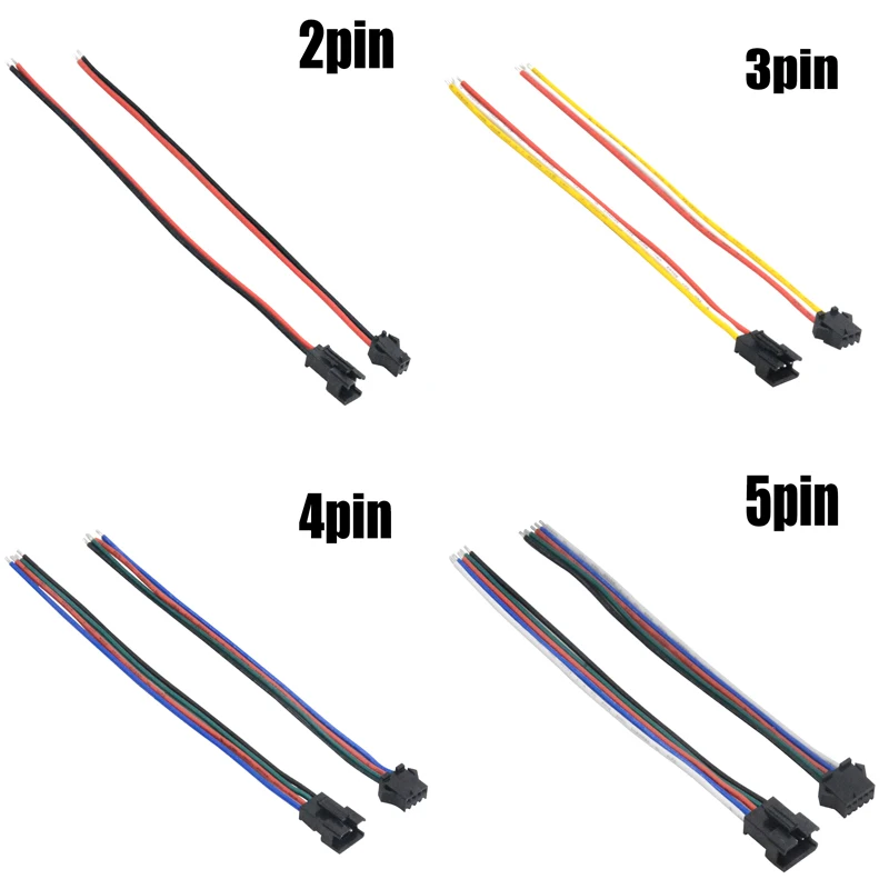 2pin 3pin 4pin 5pin 6pin JST разъем 15 см женский и мужской кабель для 3528 5050 RGB/RGBW WS2801 WS2812