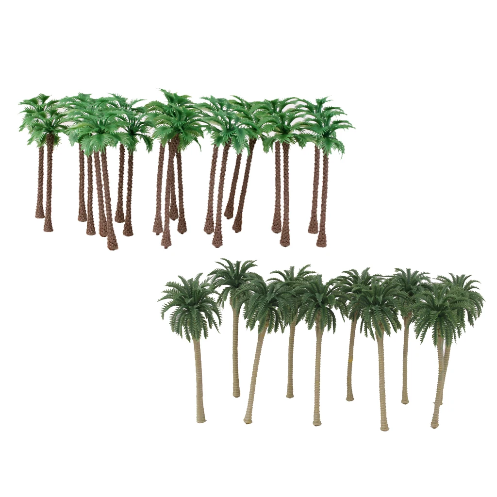 40 pcs Model Coconut Palm Tree Scenery for Train Railway Architecture Building Layout