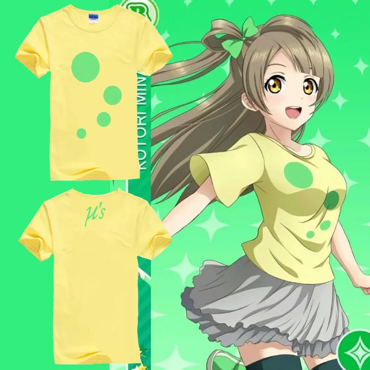 anime amor ao vivo kotori minami cosplay camiseta yazawa nico kousaka honoka camisa de algodão de verão de manga curta