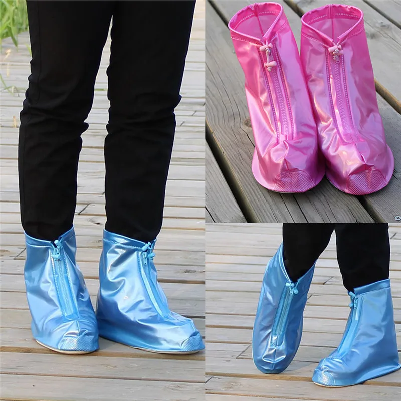 1 пара многоразовых уплотненных непромокаемых ботинок для взрослых и детей; обувь для дождливой погоды; нескользящая обувь на плоской подошве