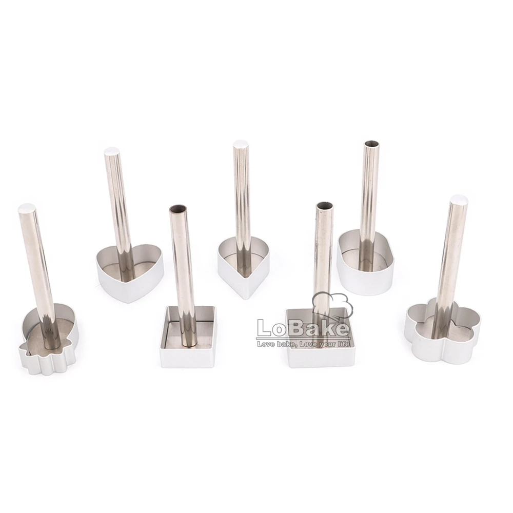 

7 designs rectangle flower heart square oval waterdrop aluminium cake mold stainless steel press fondant mold DIY baking tools