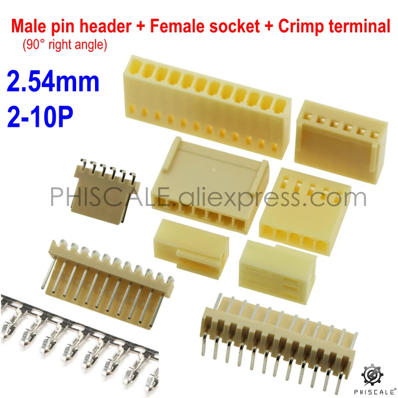 PHISCALE KF2510 2 12Pin 54 мм разъем Наборы мужской штыревой + вертикальное/90 градусов правый