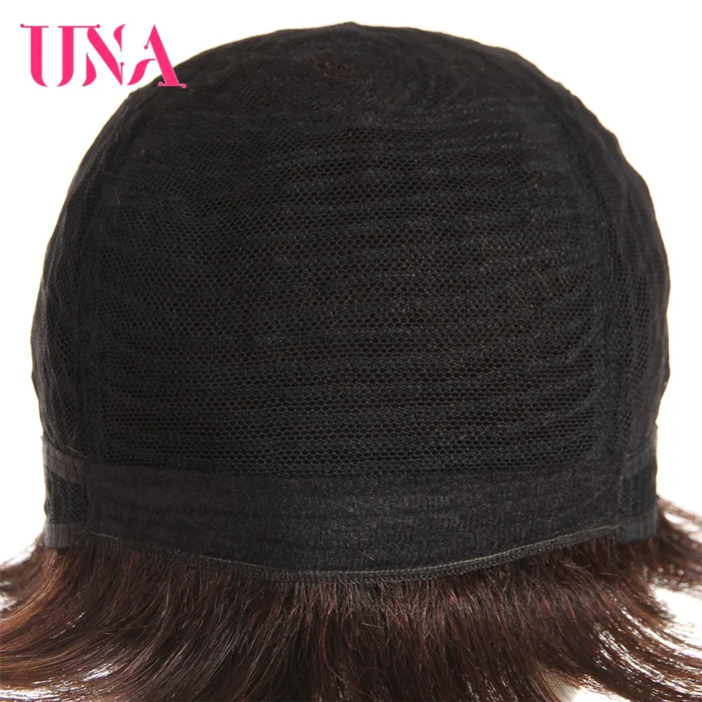 UNA Peruvian Straight Machine Human Hair Wigs Remy Human Hair 120% Density #6384