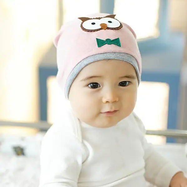 

6M-2Y Baby Boys Girl Sweet Hat Cotton Blends Caps Born Infant Baby Hat Owl Print PY New