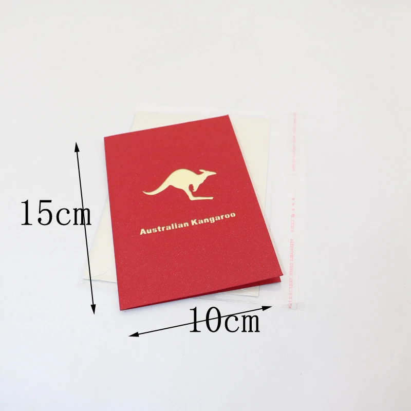  3D Handmade Cartoon Waiting for the busKangaroo Paper Invitation Greeting Card Kids Birthday School - 32914248399