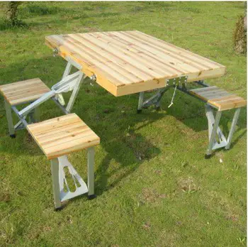 

Solid wood Folding Portable Outdoor Table Camping Table Picnic Desk Dining Tables with 2.4m umbrella