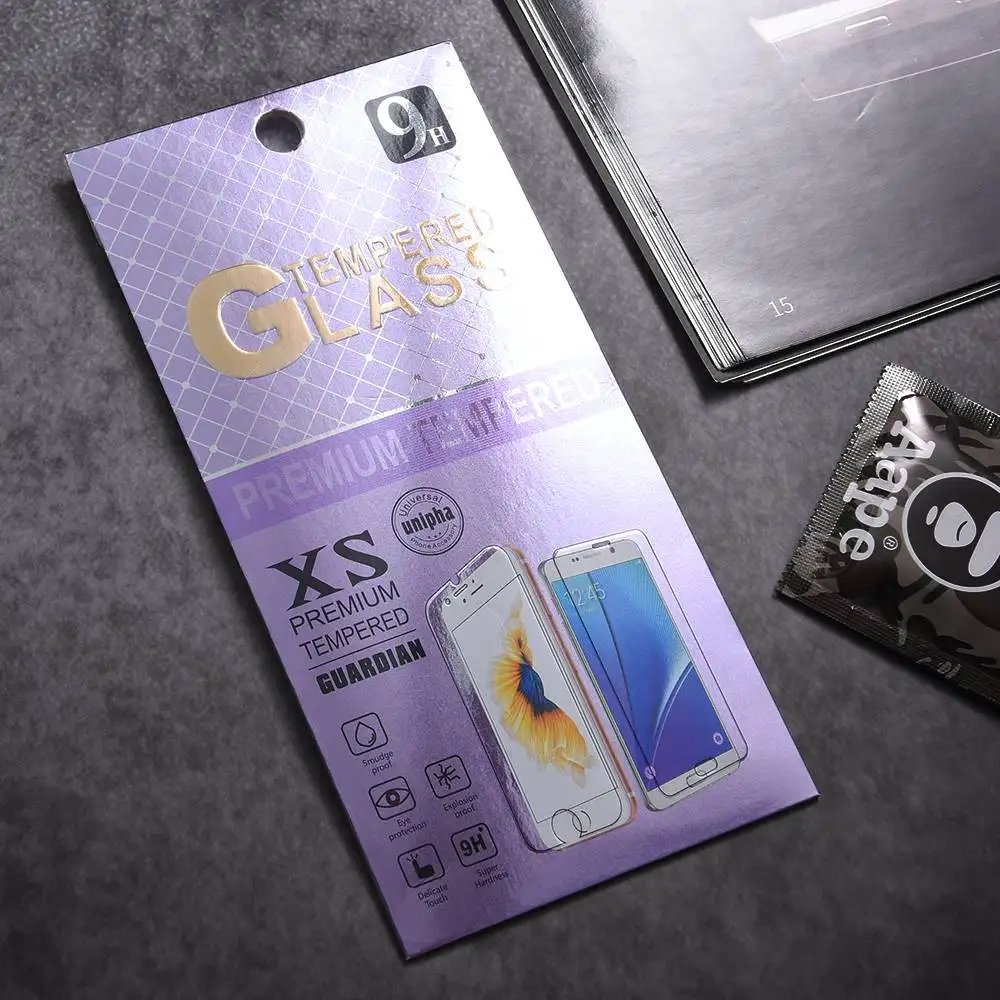 TOMKAS Universal Retail Packaging Paper Wooden Box Package Mobile Phone Tempered Glass Film Screen Protectors Protective Glass