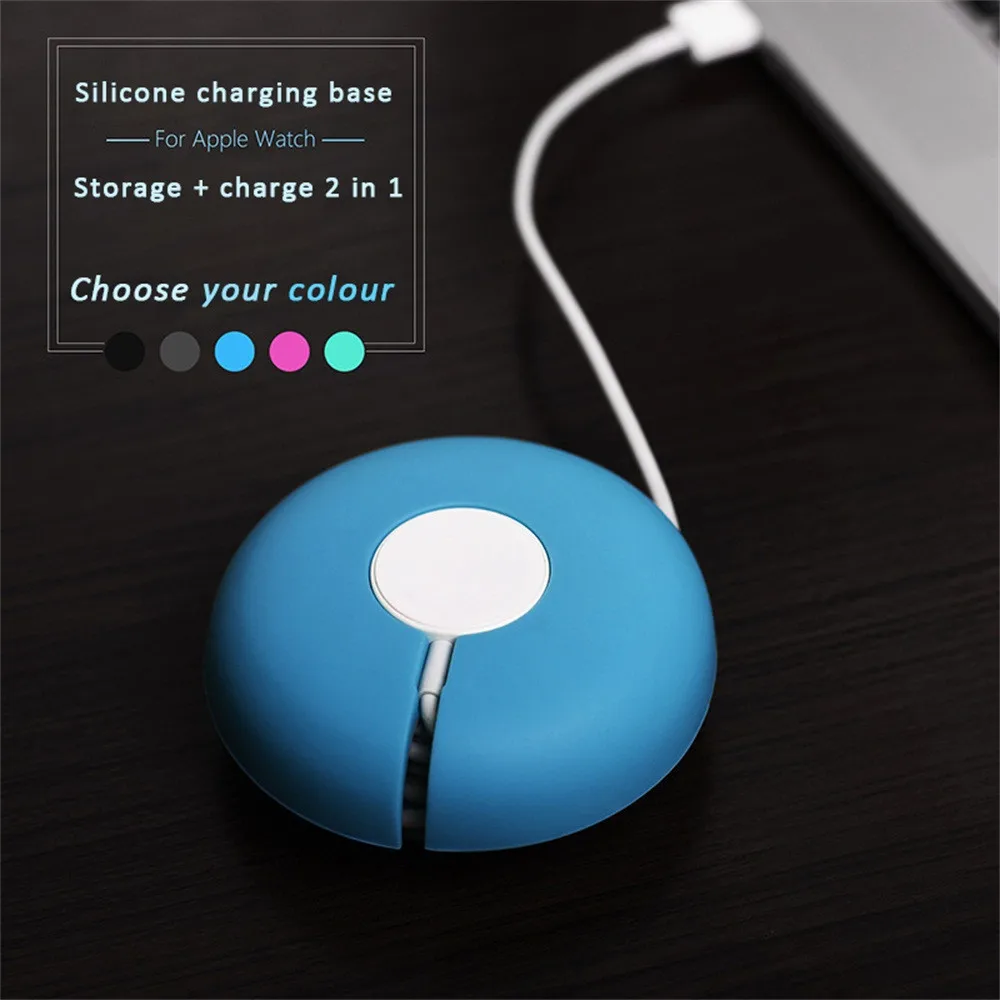 

Watch Box Charger Stand Holder Cable Winder Charging Dock Silicone Traval Ight Portable For Apple watch For iWatch BFOF