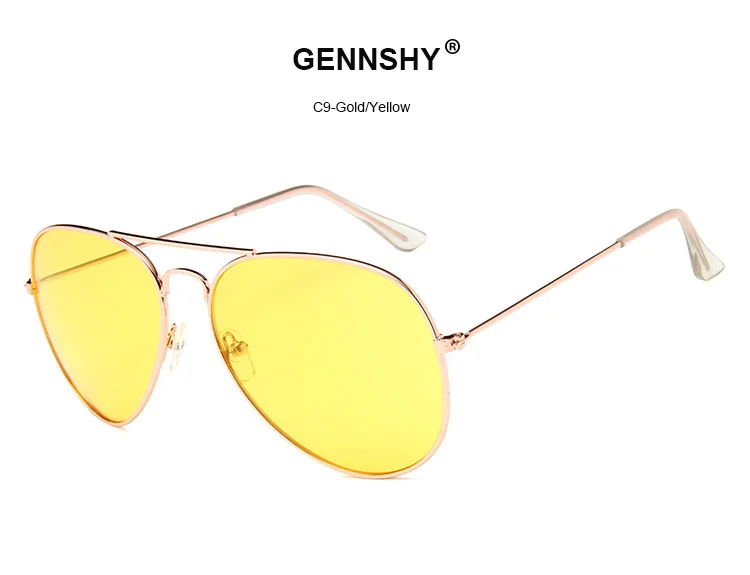 Модные металлические солнцезащитные очки мужские ретро брендовые дизайнерские солнечные очки авиаторы Серебристая оправа прозрачные синие океанские линзы - Цвет линз: C9