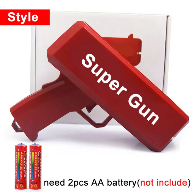 

1PCS Cash Cannon Money Gun Bar Party Fashion Toy Cool Toys Gift Game Funny Money Pistol Super Gun Toy with 100 Bills ST06