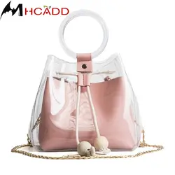 MHCADD модные женские туфли Мини Малый Сумка прозрачный Drawstring девушки милые композитных сумки женские Сумки сумка