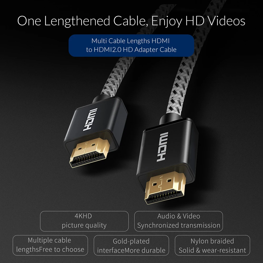  ORICO HDMI Placcato Oro del Cavo HDMI a HDMI 2.0 4K HD 30/60Hz Audio Video Cavo Per HDTV Xiaomi TV 