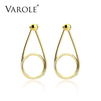 

VAROLE Water Drop Line Dangle Earrings Gold color Earings Drop Earrings For Women Long Earring Jewelry Brincos Grandes Oorbellen