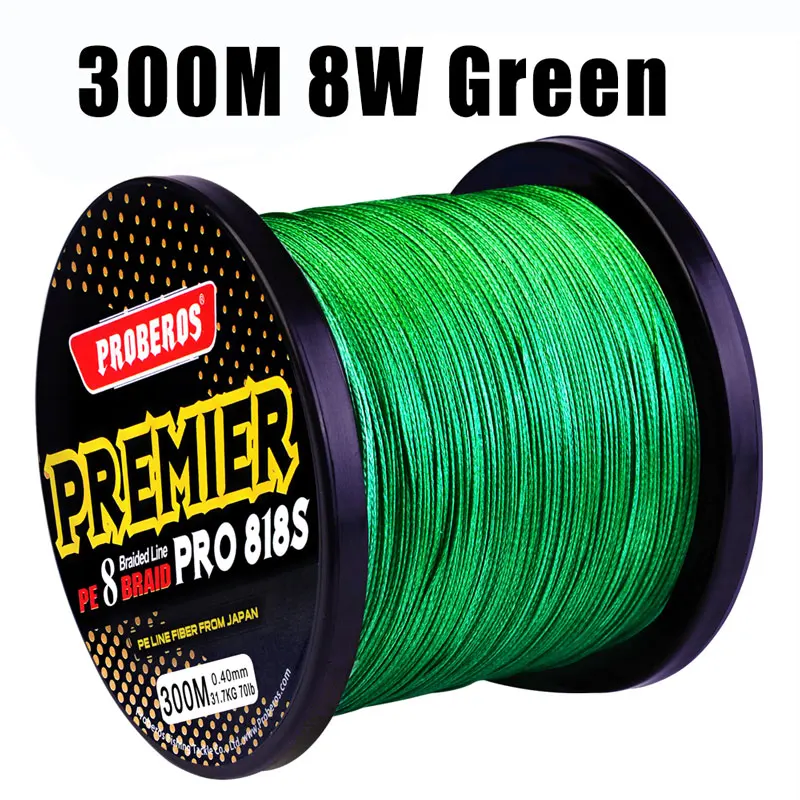300м-500м-1000м 8 стендов PE рыболовная леска красный/зеленый/серый/желтый/8 плетений 8 плетеных лесок доступны 40лб-300lb PE леска - Цвет: 300M8X Green