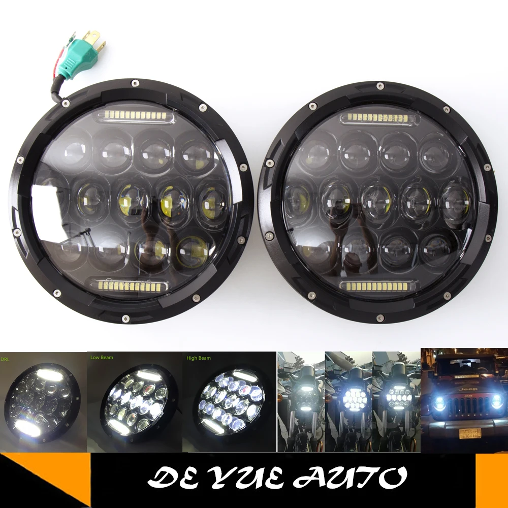 Eyourlife led work light 85W 7inch LED headlights High /Low Beam headlamp for Harley Daymark Dyna JEEP wrangler SUV TRUCK 4WD |