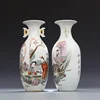 Tongzhi year hand painted pastel dream of Red Mansions double ears ladies' vases antique porcelain ancient porcelain 2