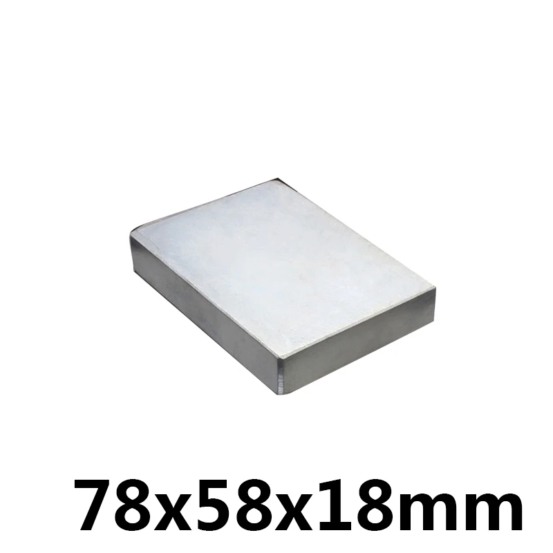 

1 Pcs Neodymium Magnet 78x58x18mm Permanent Block N35 NdFeB Small Super Powerful Strong Magnetic Magnets For Crafts