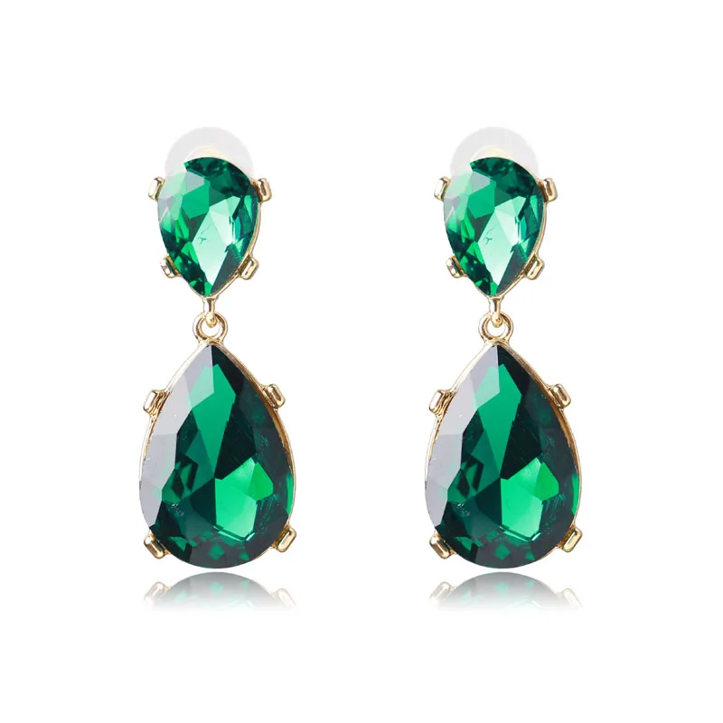 ZTech Большой Камень Роскошный Кристалл Бусины Мода Boho себе длинные Серьги ручной