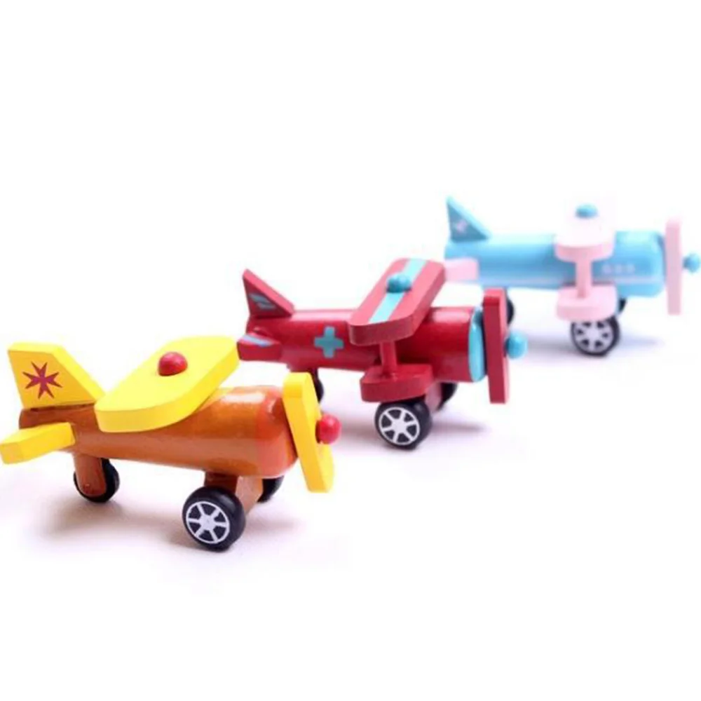 12 шт./компл. мультипликационная модель самолета Мини Деревянный автомобиль самолет игрушечные транспортные средства для развивающие игры для детей игрушки подарки на день рождения игрушка