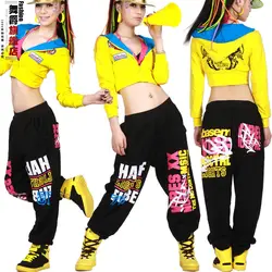 Лидер продаж! Новый модный бренд Джаз шаровары женские хип-хоп брюки танцевальные каракули Весна и лето Свободные уличные тренировочные