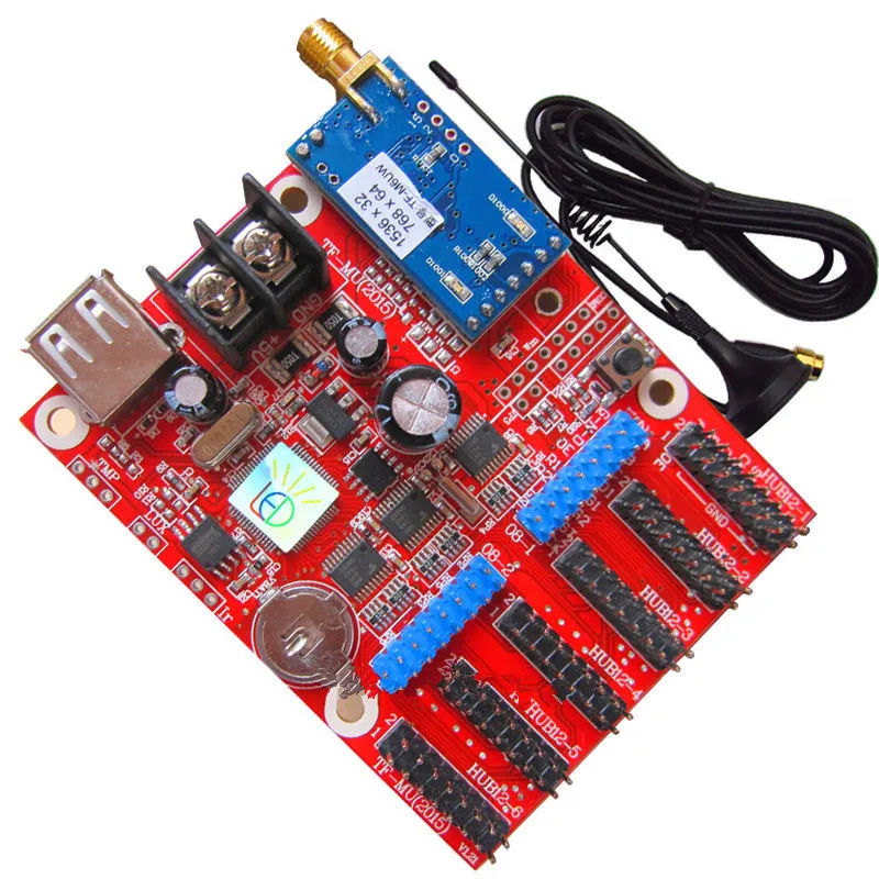 

3PCS indoor / outdoor P10 LED Module Control Card TF-M6UW Mobile WIFI Wireless & USB Driver LED Display 08 port Control Card