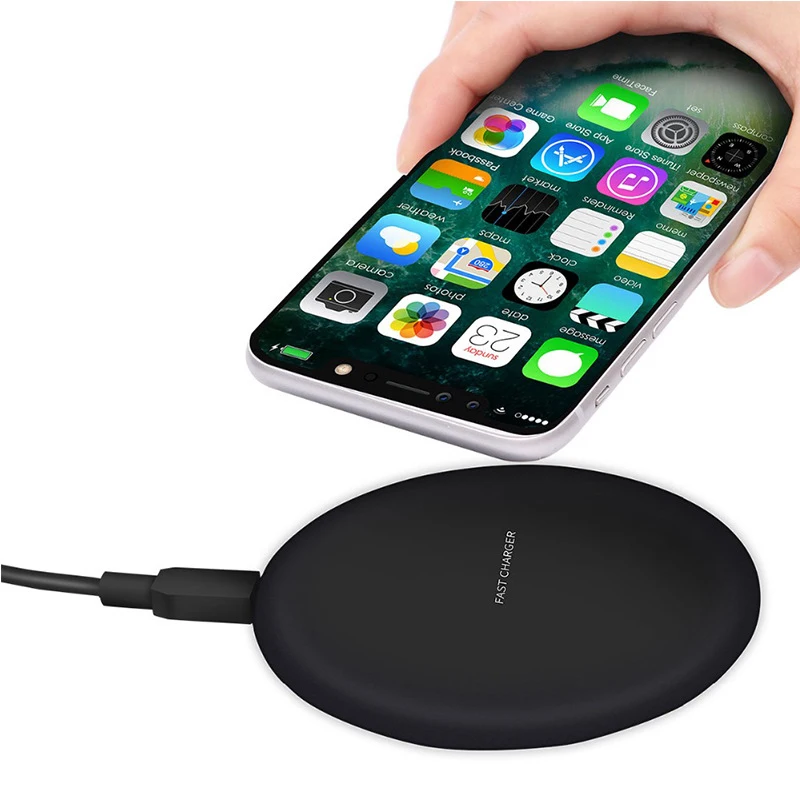 

Ultrathin Dock QI Fast Wireless Charger For iphone 8 Plus X For Samsung Galaxy S8 S9 S7 Edge S6 Note 5 8 10W Desk Charging