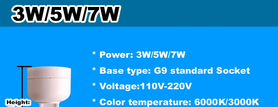 Маленький корпус G9 Светодиодная лампа 3 Вт 5 Вт 7 Вт Светодиодный светильник SMD2835 Ac 110 В 220 В Светодиодная лампа Теплый Холодный белый заменить 30 Вт/40 Вт светильник