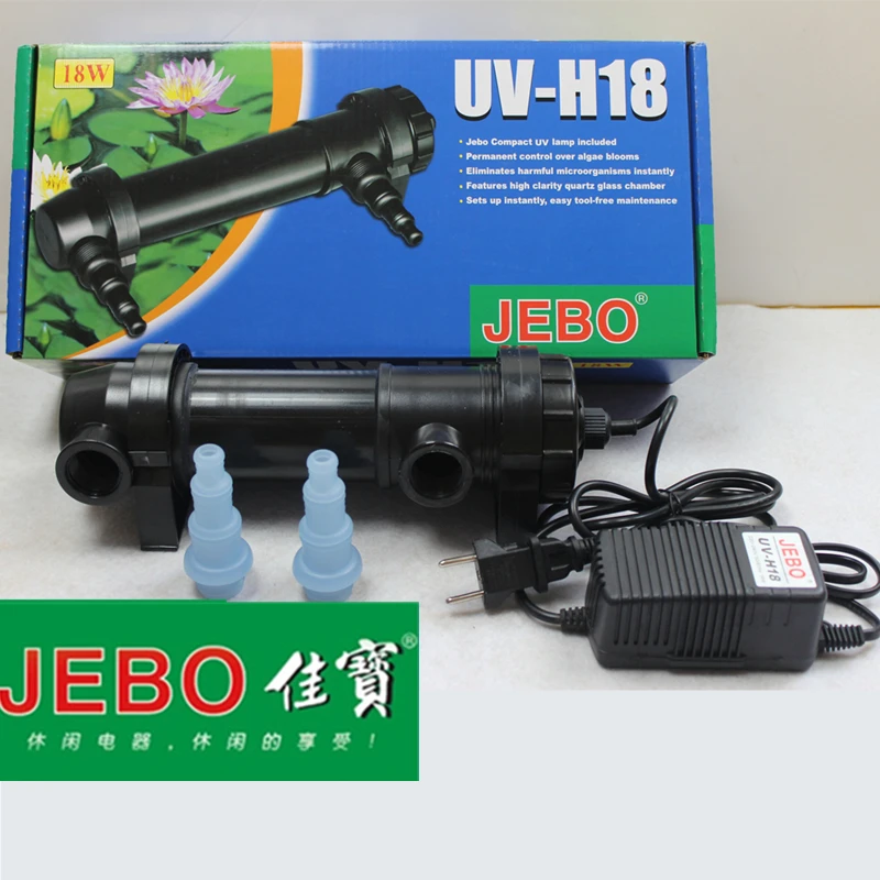 

JEBO 18W 220~240V UV Sterilizer Lamp Light Ultraviolet Filter Clarifier For Aquarium Pond Coral Koi Water Cleaner UV-H18