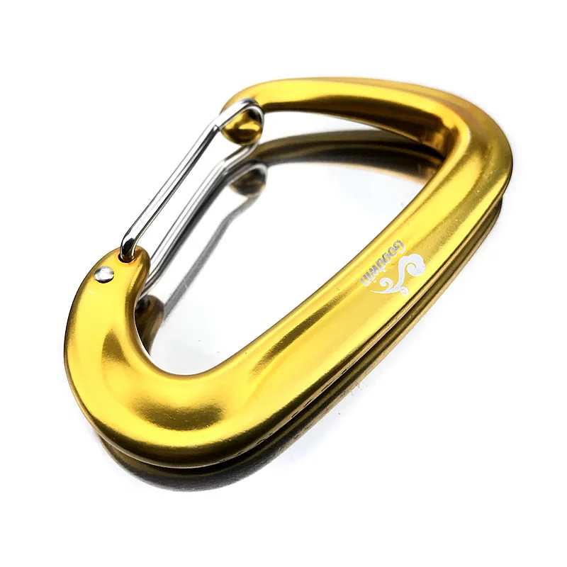 

4 Pcs Aluminum Climbing Carabiner Bearing 12KN Pull Spring Flat Hole D Shape Ideal for Climbing Camping Hiking Travel Keychain