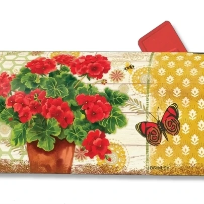 

Magnet Works Potted Geraniums Original Magnetic Mailbox Wrap Cover